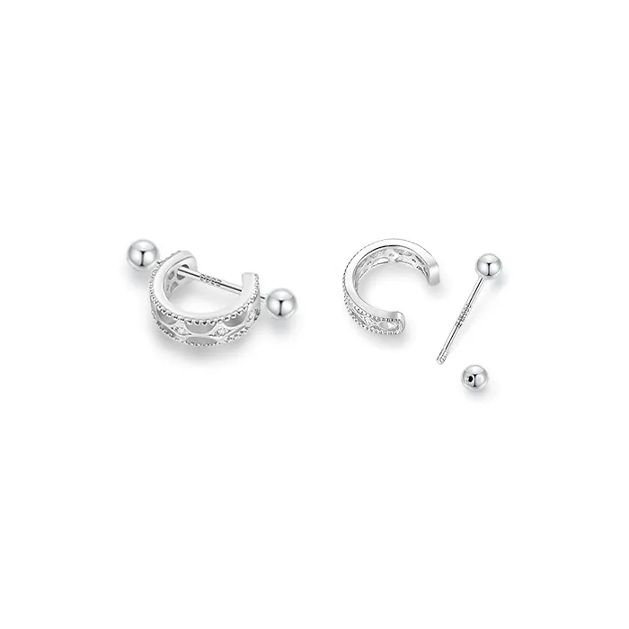 ETAHLOVE Sterling Silver Stud Earrings Unisex Bestie Girlfriend Boyfriend Gift Birthday Box-0