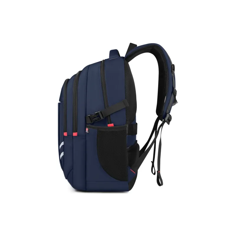 EDISON Polyester Backpack Large Size Unisex Black/Blue-6