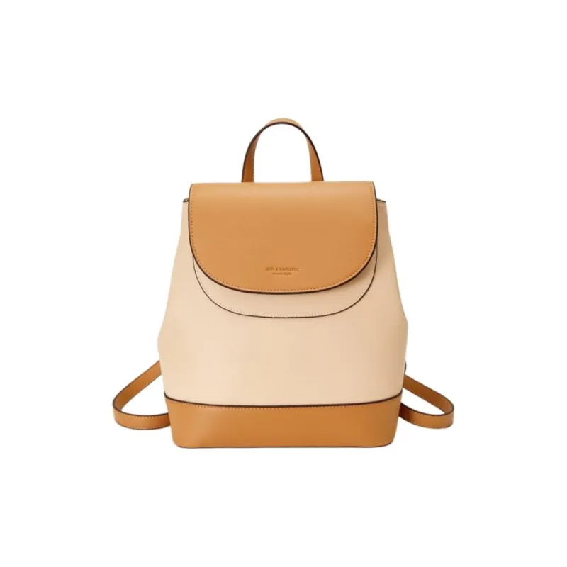 ZAVC PU Backpack Regular Women's Vanilla Yellow/White & Milk Tea/Khaki & Brown/Black-5