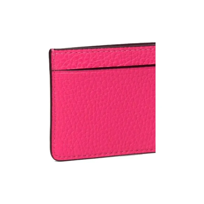 COACH Card Case Leather Wallet Money Clip Card Holder Women's Red-4