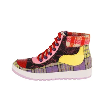 IRREGULAR CHOICE Stoney Beach Slip-Resistant High-Top Skateboard Shoes Women's Fuchsia