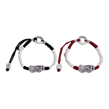 Stone Edge Poly 925 Sterling Silver Bracelets Unisex