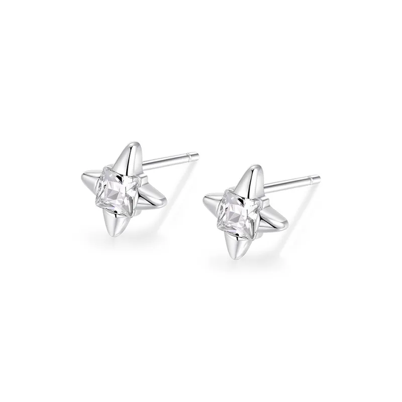 KADER Star Wish Series 925 Sterling Silver Stud Earrings Women's Silver, Bestie Same Style Women's Girlfriend Gift Set-2