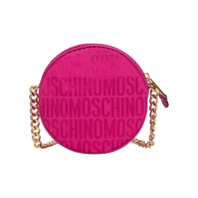 MOSCHINO Polyester Small Round Bag Shoulder Bag Crossbody Bag Women's Pink-1