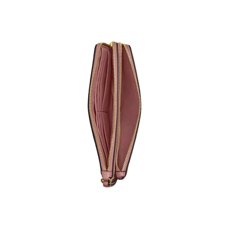 COACH Coated Canvas Wallet Trumpets Women's Tan & Pink-1