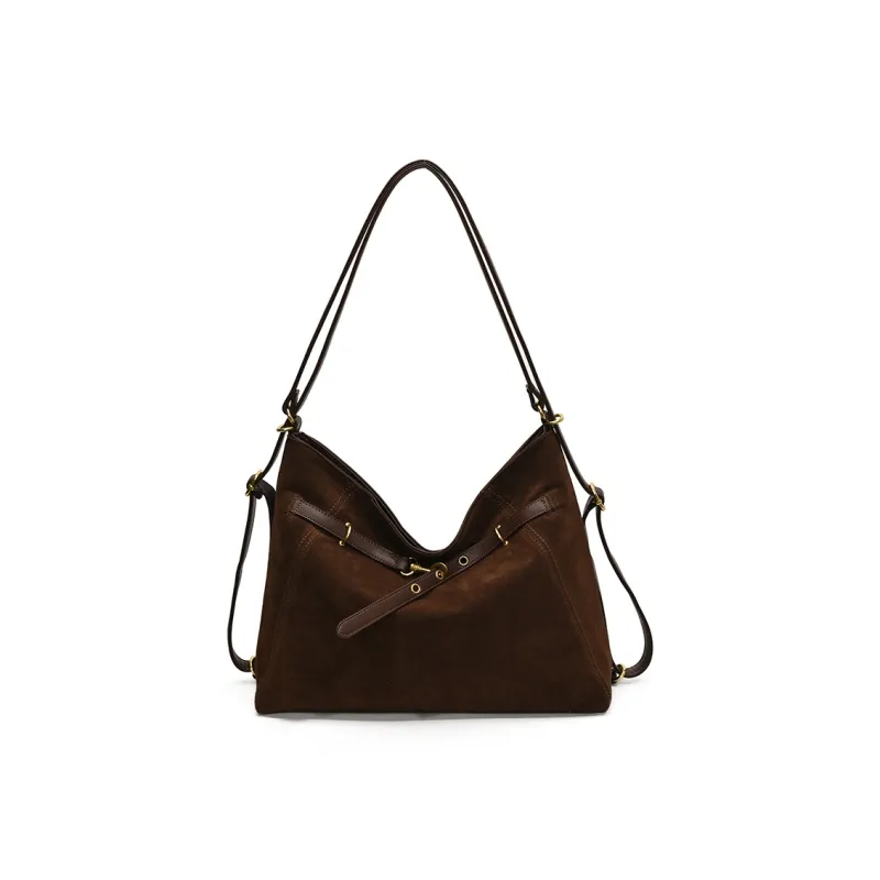Morellybear PU Frosted Tote Backpack Shoulder Bag Regular Women's Black/Coffee/Brown-4