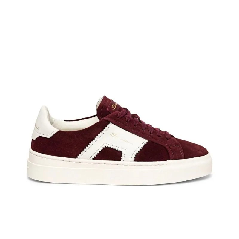 Santoni Wear-Resistant Low-Top Skateboard Shoes Women's Red White-1