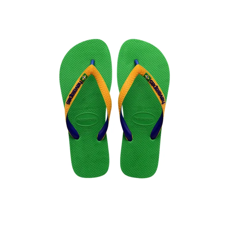 Havaianas Brasil Mi Rubber Sole Slip-Resistant Flip Flops Unisex Green-4