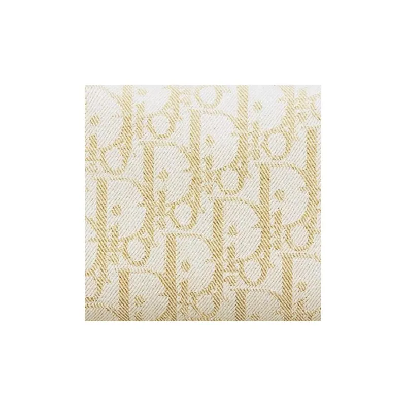 DIOR DiorTravel Cotton Portable Clutch Medium Size Women's Gold & White-3