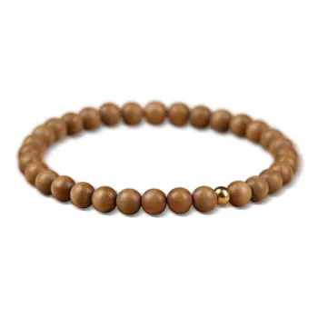 FANGYUANXIAOFU Laoshan Sandalwood Single Wrap Beaded Bracelet Women's