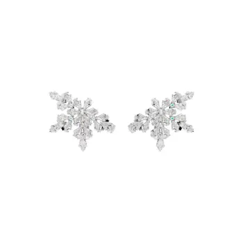Swarovski Rhodium Plated Clip On Earrings Women's White