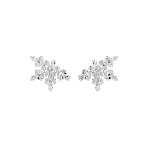 Swarovski Rhodium Plated Clip On Earrings Women's White