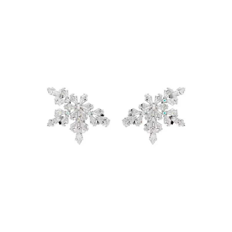 Swarovski Rhodium Plated Clip On Earrings Women's White-0