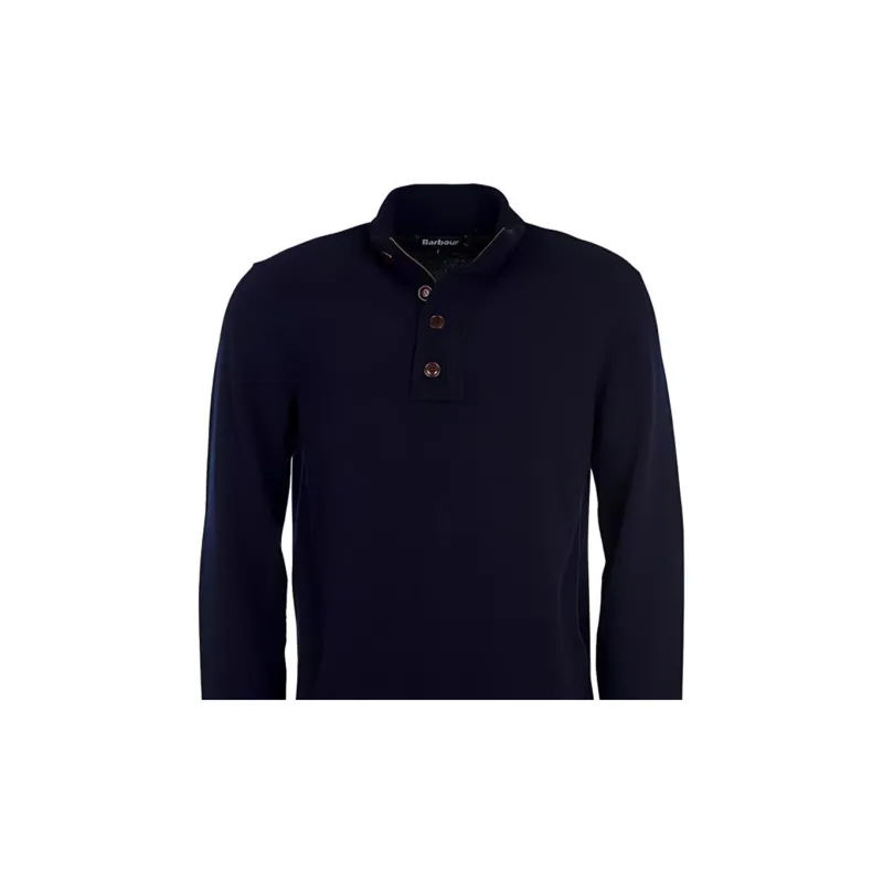 BARBOUR High Neck Half Buttoned Knit Jumper-5