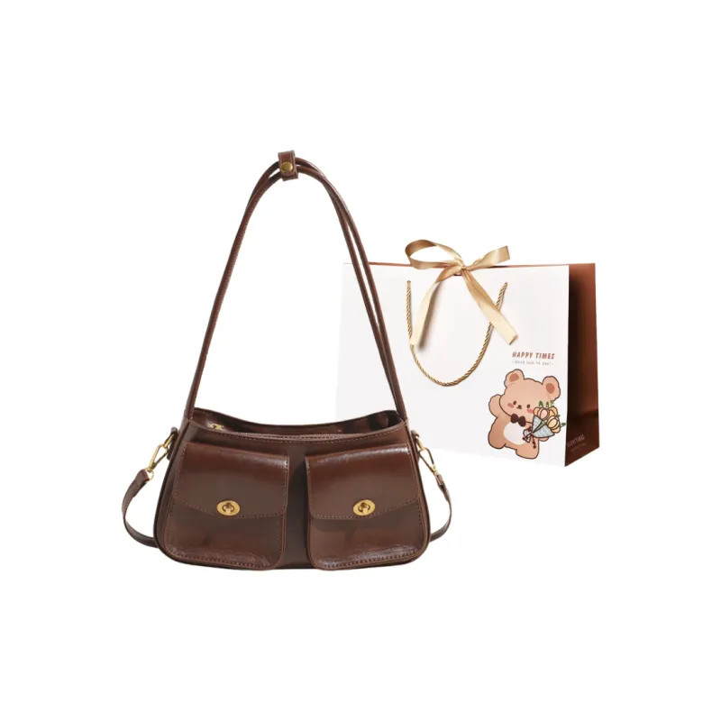ERANGBEAR PU Crossbody Bag, Shoulder Bag Women's Coffee/Brown/Black-0