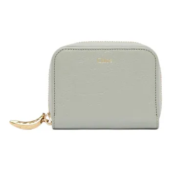 Chloe Bright Grain Calfskin Coin Purse Regular Women's Seaweed Green