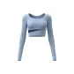 Peach Multicolor Long-Sleeved-Gray & Lake Blue