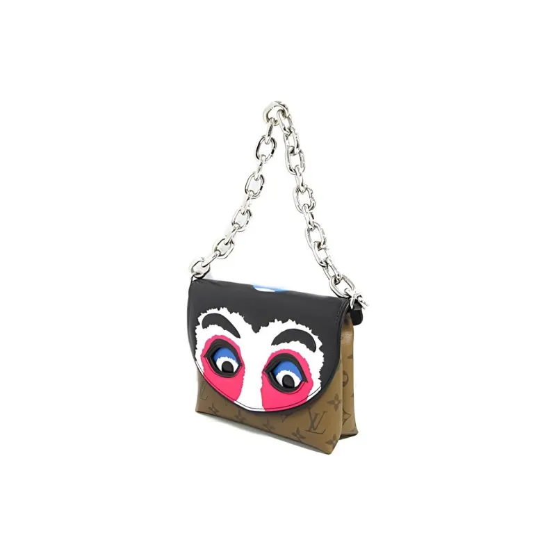 LOUIS VUITTON X Kansai Yamamoto Pochette Monogram Reverse Epi Kabuki Masks Fuchsia-1