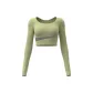 Peach Multicolor Long-Sleeved-Cardamom Green