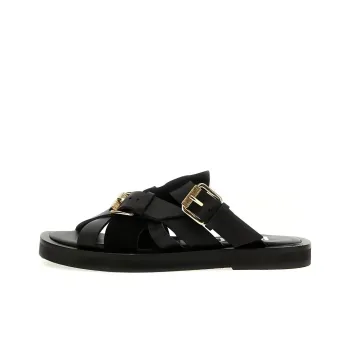 MOSCHINO Buckled Open-Toe Slides