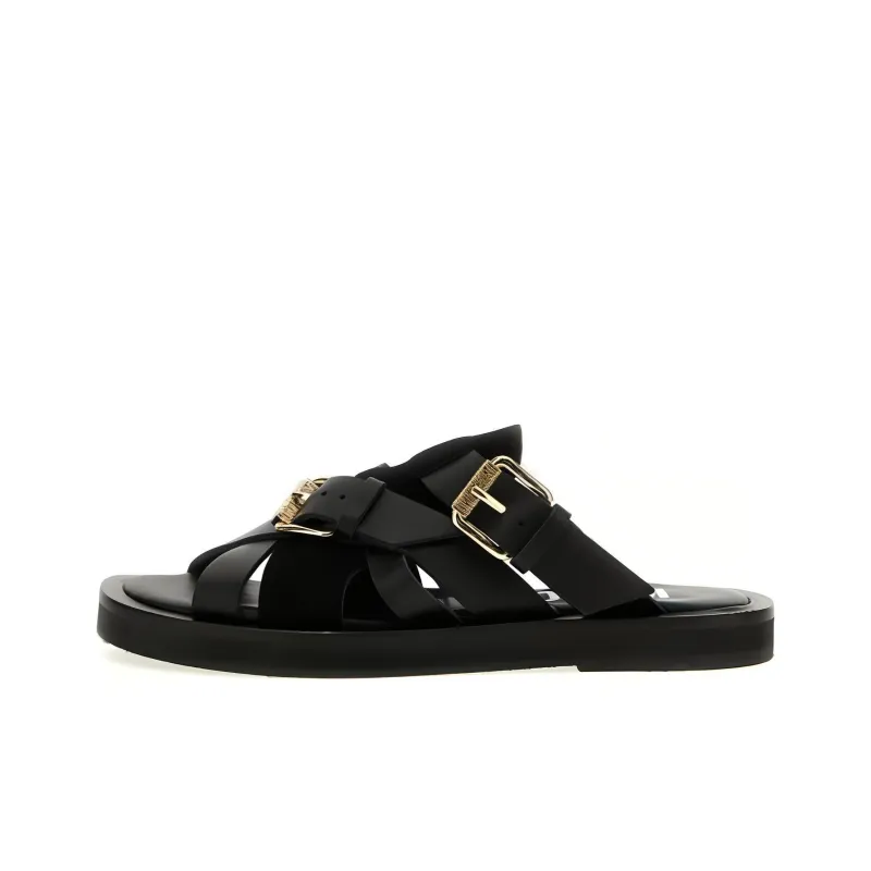 MOSCHINO Buckled Open-Toe Slides-0