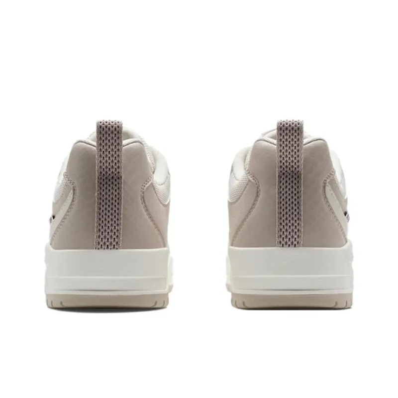 XTEP Lightweight Anti Slip Low Top Skateboard Shoes Women's White Beige-4