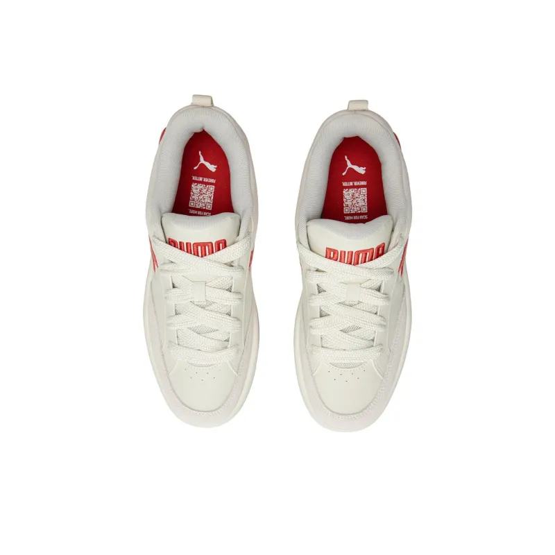 PUMA Anti Slip Wear Resistant Low Top Skateboard Shoes Unisex White Red-3