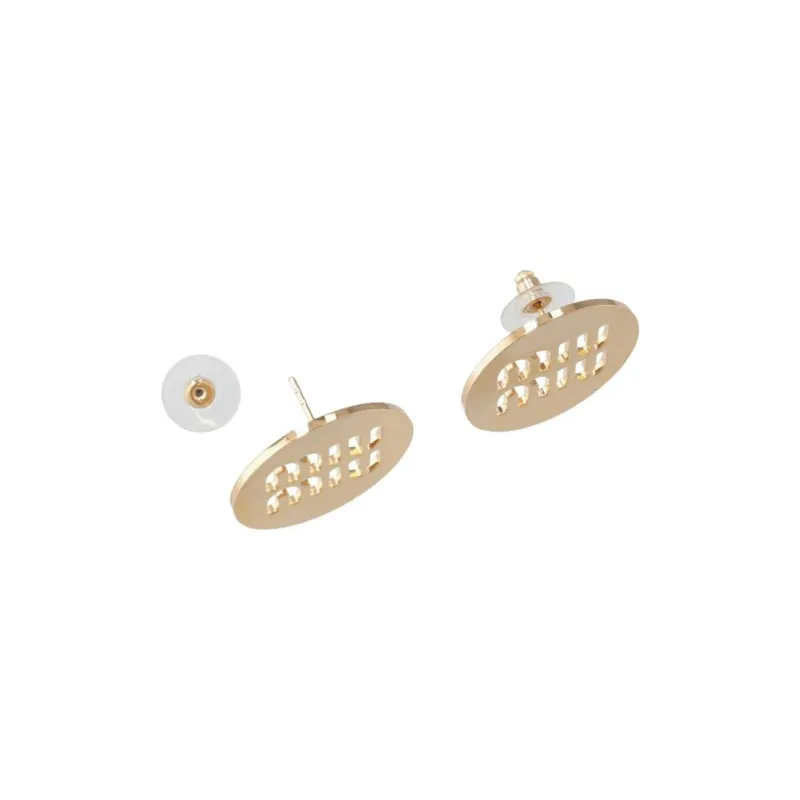 MIU MIU Logo Earrings-4