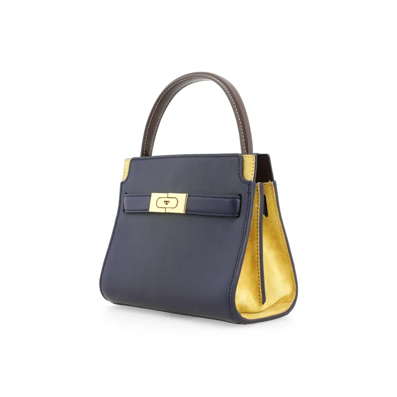 TORY BURCH Lee Radziwill Cow Leather One Shoulder Handbags Mini Women's Marine Blue-1