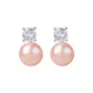 5A Grade Princess Diana Style Natural Freshwater Pink Pearl Stud Earrings