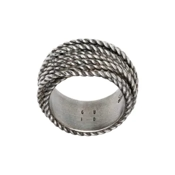 GUIDI 925 Sterling Silver Rings Men's Silver