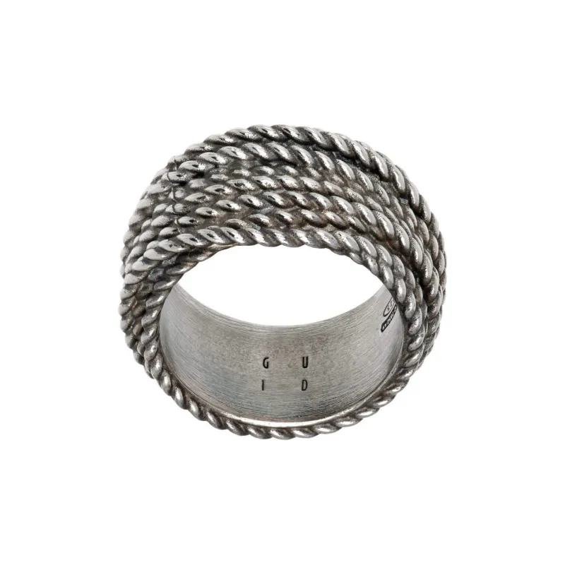 GUIDI 925 Sterling Silver Rings Men's Silver-0