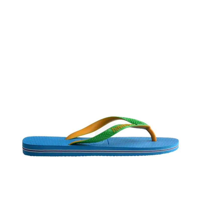 Havaianas Brasil Mi Rubber Sole Slip-Resistant Flip Flops Unisex Blue Green-1