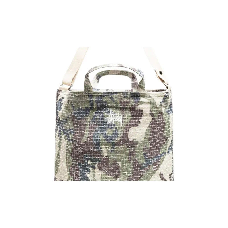 Stussy Cotton Canvas Handbag, Shoulder Bag, Crossbody Bag Regular Unisex Camouflage-3