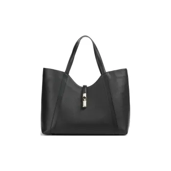 Furla Grain Leather One Shoulder Handbag Tubas Women's Black