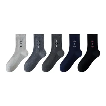 MIIOW Mid Calf Socks Men's 5 Pack Mixed Color