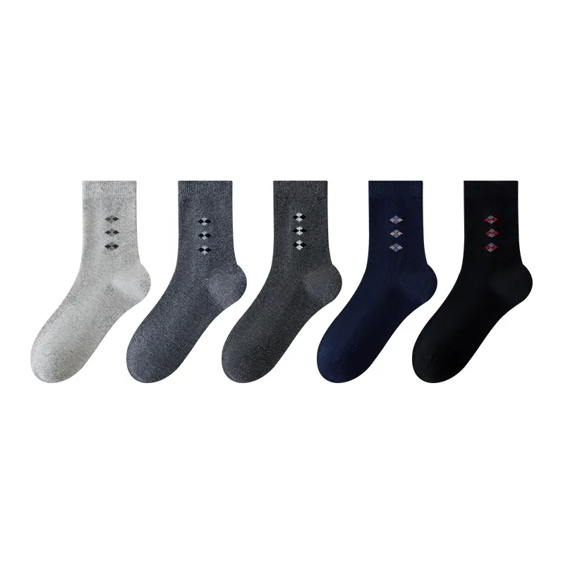 MIIOW Mid Calf Socks Men's 5 Pack Mixed Color-0