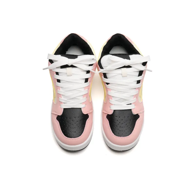 KAAVER OTTO Slip Resistant Low Top Skateboard Shoes Women's White Pink Yellow Box-3