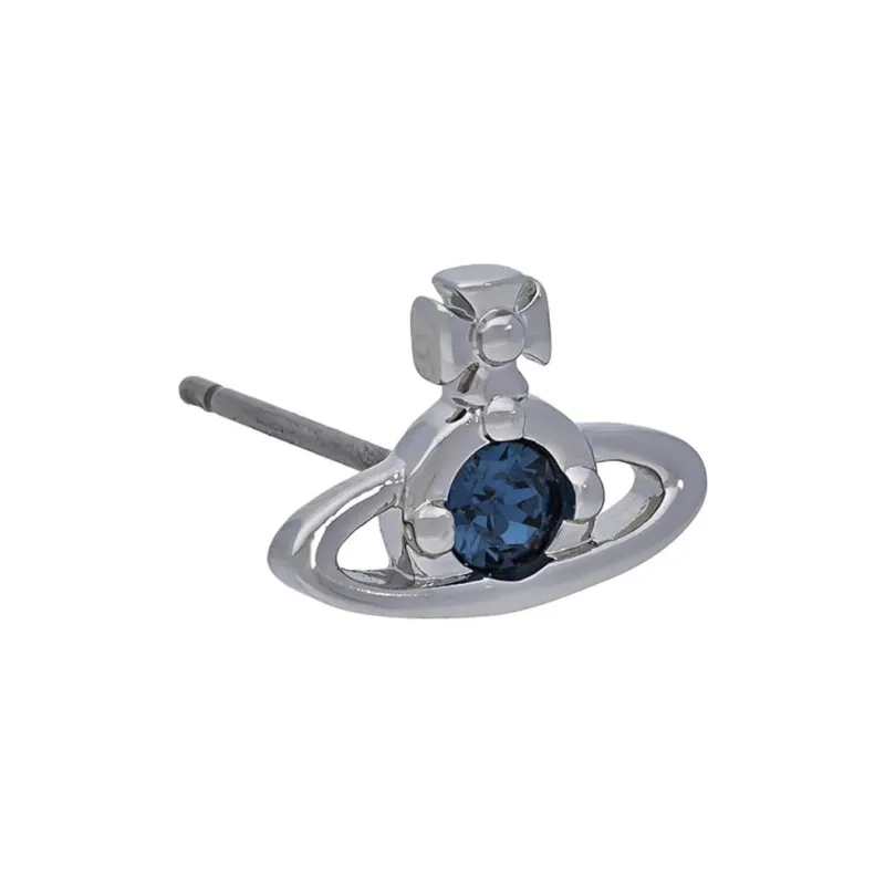 Vivienne Westwood Crystal Stud Earrings Unisex Silver-3