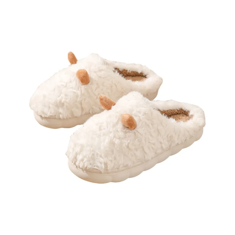 Meter Fleece Slippers For Women's Fall And Winter Home Indoor Use Warm Slip Resistant Plush Cotton Slipper-5