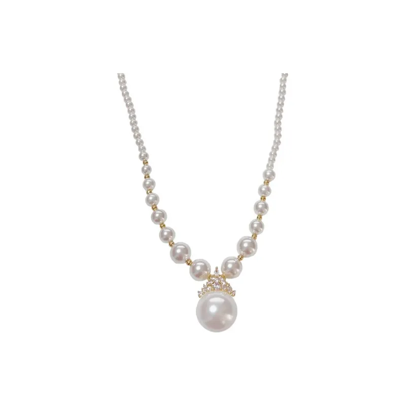 NATURALLYJOJO Glass Beads Necklaces Women's Purple/White-6