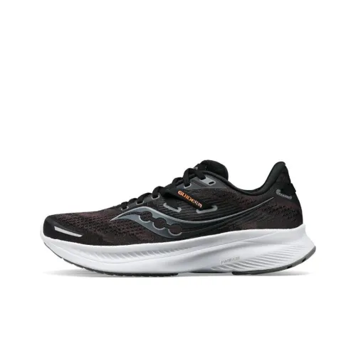 Saucony Guide 16 Anti Slip Wear Resistant Low Top Casual Running Shoes Men's Black White