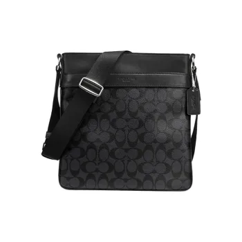 COACH Charles PVC Crossbody Bag Large Size Men's Gray Black