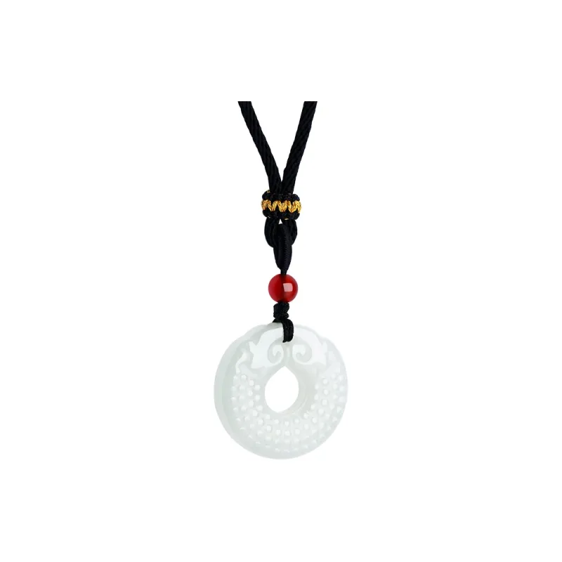 CHOW TAI SENG Necklaces Pale Greenish White Jade Unisex-4