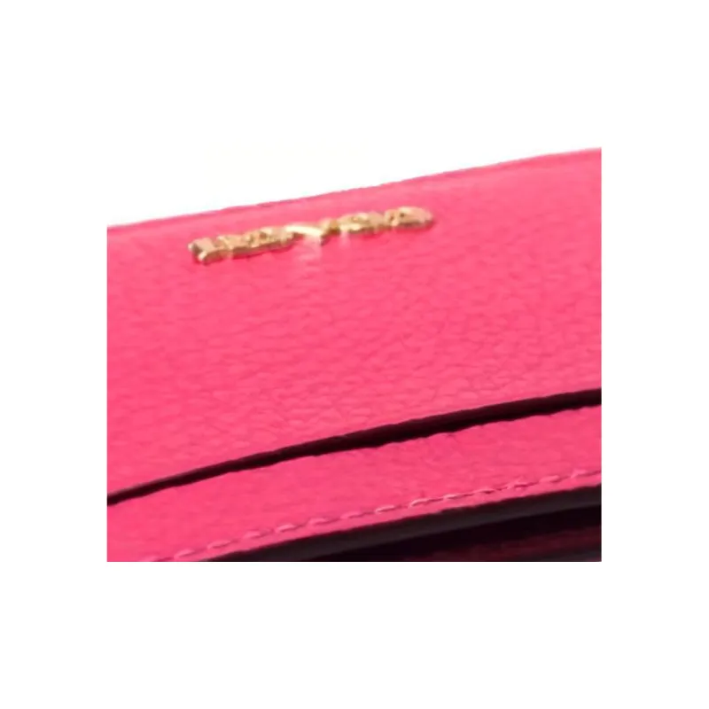COACH Card Case Leather Wallet Money Clip Card Holder Women's Red-5