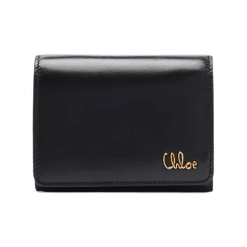 Chloe Calfskin Wallet Small Size Women's Black