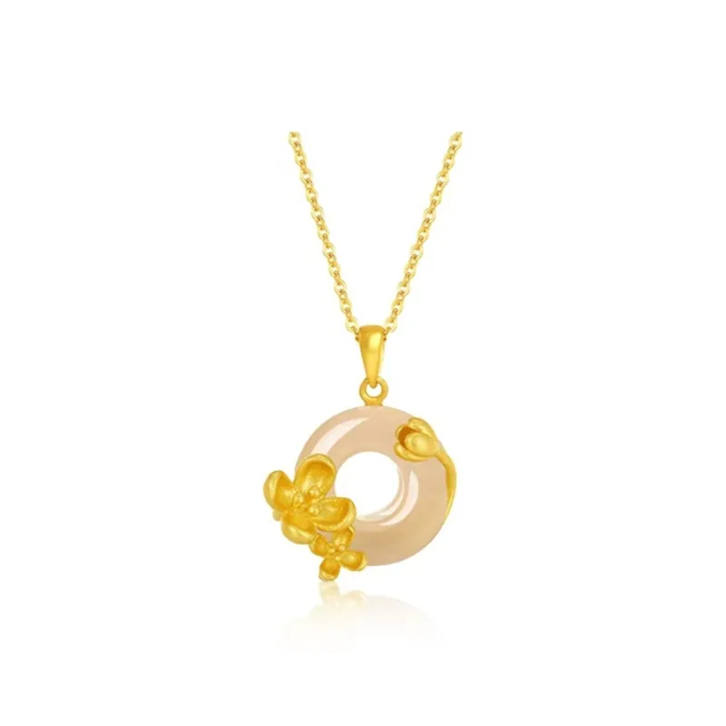 Atsuyama Natural Chalcedony Peace Buckle Necklace Unisex-11