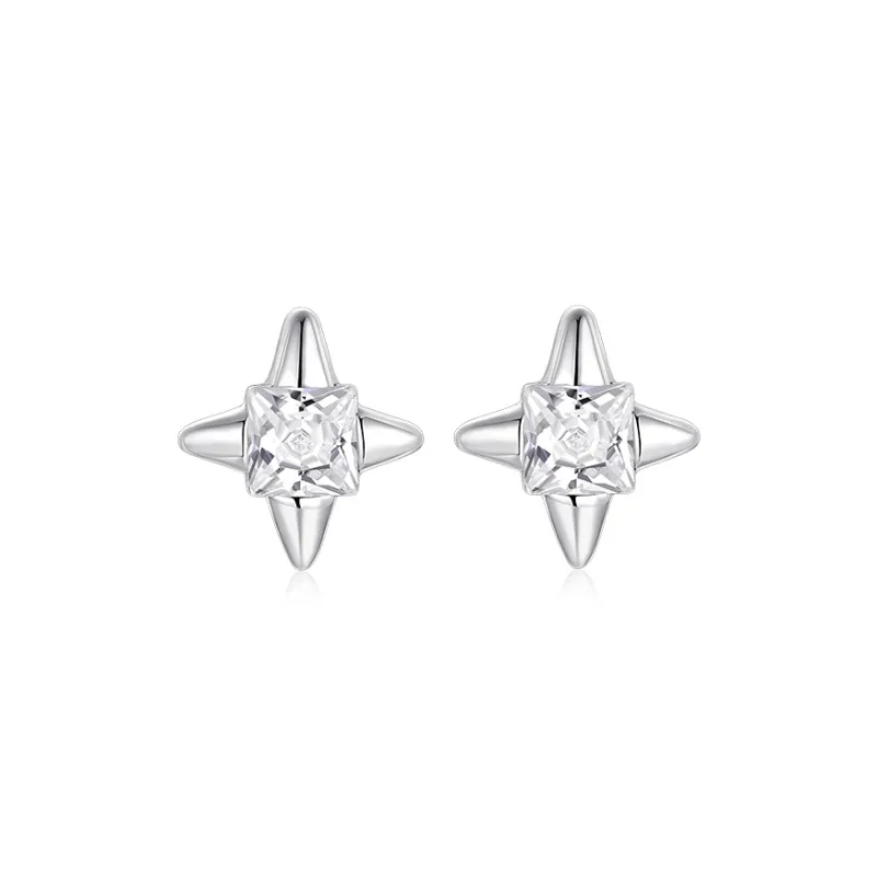 KADER Star Wish Series 925 Sterling Silver Stud Earrings Women's Silver, Bestie Same Style Women's Girlfriend Gift Set-0