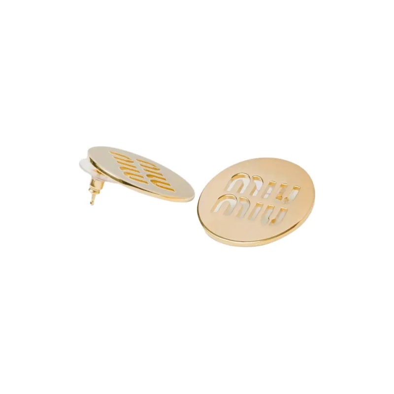 MIU MIU Logo Earrings-3