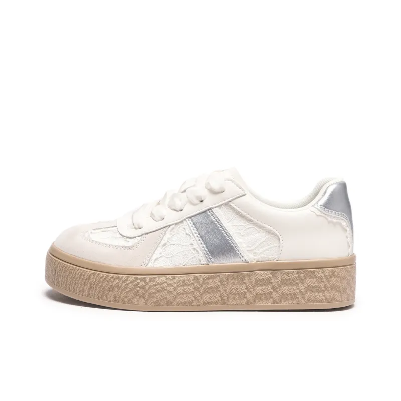 Hotwind Cream Lace Series Anti-Slip Wear-Resistant Low-Top Casual Shoes Women's-0